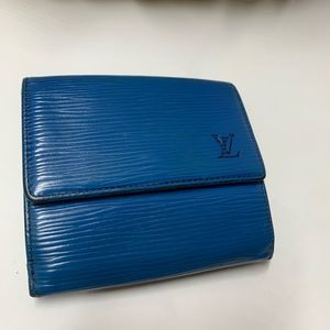Louis Vuitton Epi Leather Compact Wallet Blue